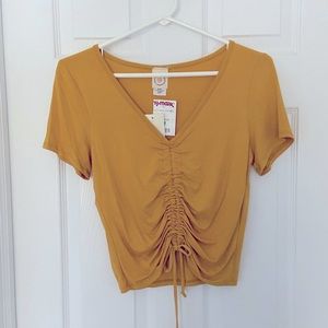 Mustard yellow cinch top
